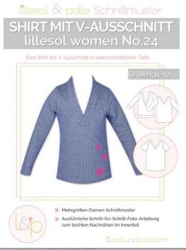 Papierschnittmuster - V-Ausschnitt Shirt No. 24 - Damen- Lillesol & Pelle